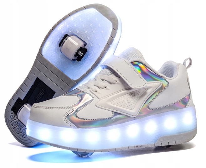 BUTOROLKI BUTY SPORTOWE Z ROLKAMI ROLKI WROTKI LED Z POLSKI HOLO 36