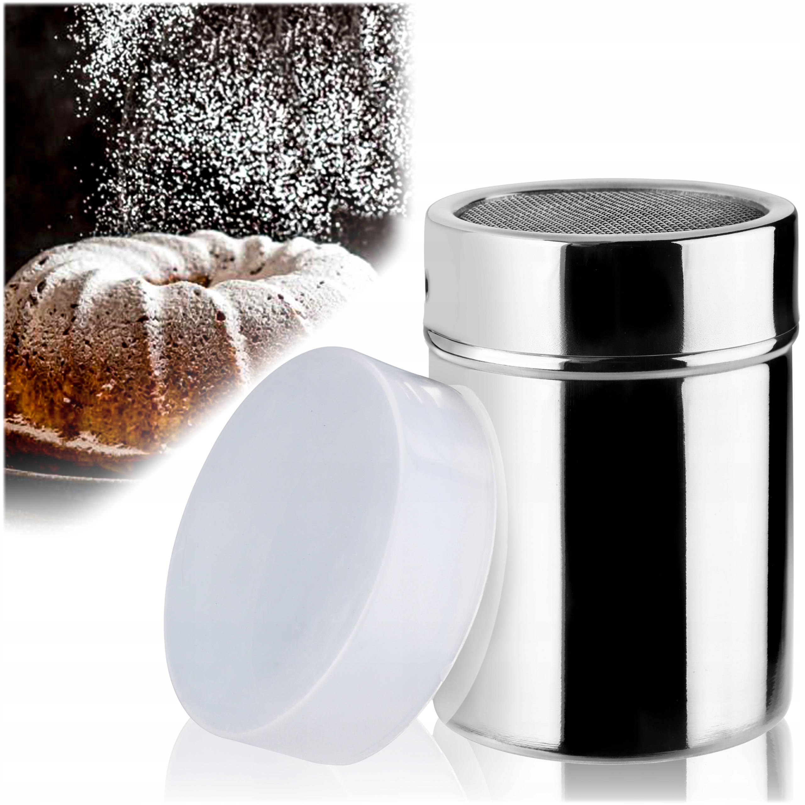 

Dozownik Pojemnik na Cukier Puder z Sitkiem 150 g