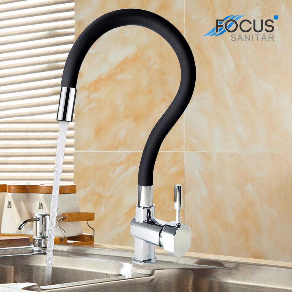 BATERIA KUCHENNA CZARNA WYLEWKA KRAN Z WYLEWKĄ ELASTYCZNA ZLEWOZMYWAKOWA Marka Focus Sanitar