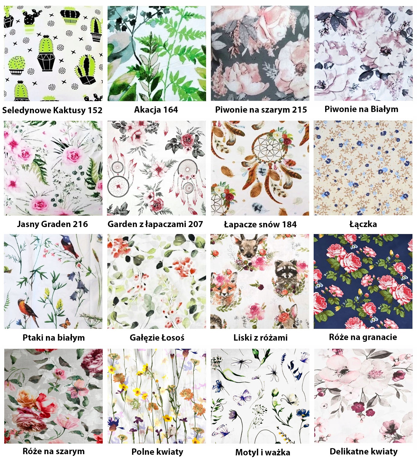 Tkanina na metry 100% bawełna materiał cetrtyfikaty 10m Różne wzory kwiaty Marka Inna