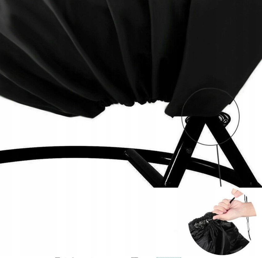 POKROWIEC NA FOTEL WISZĄCY KOSZ KOKON HUŚTAWKA OGRODOWA SZEROKA OSŁONA Długość 165 cm