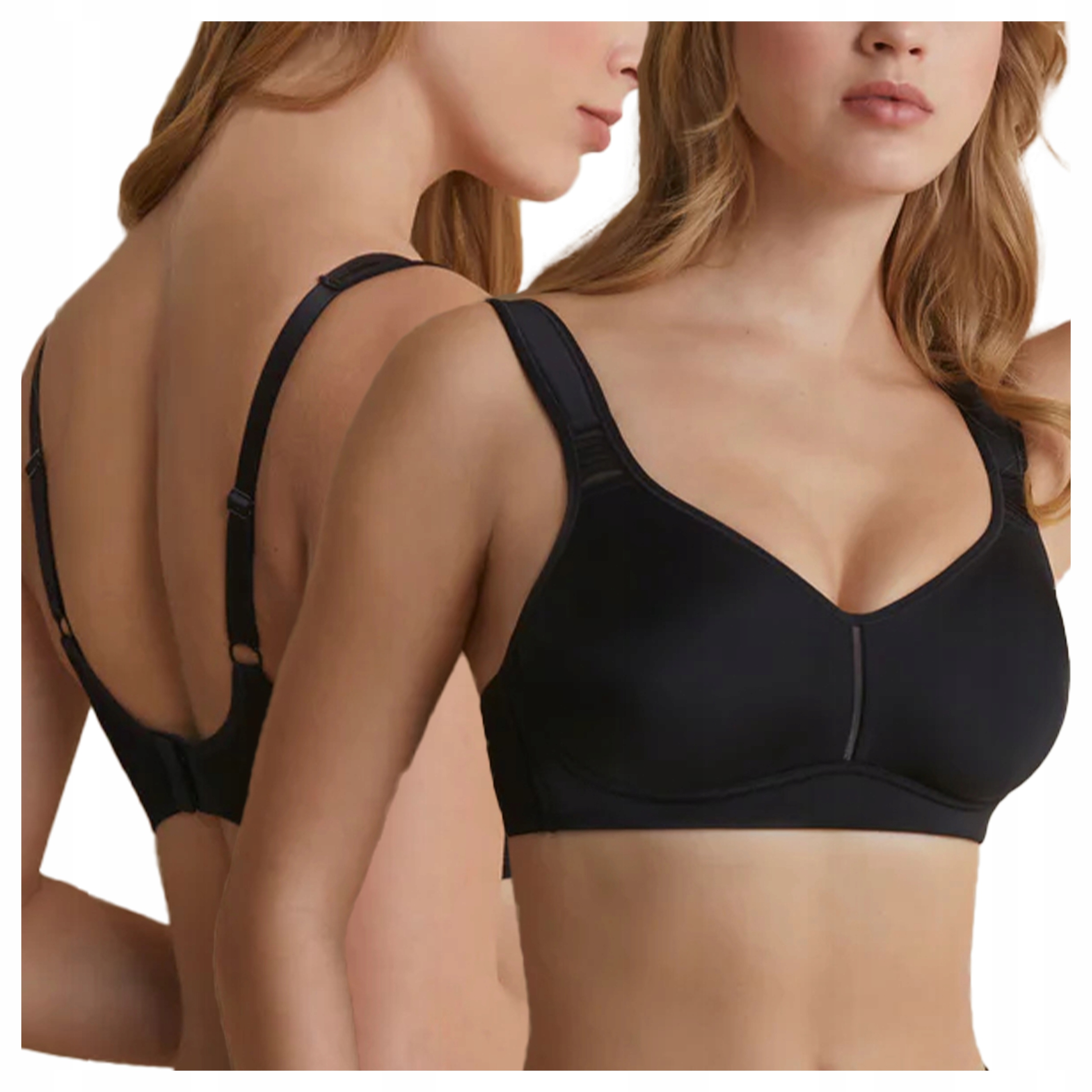 Podprsenka bez kostic Pohodlná podprsenka Ramínka s měkkou houbičkou Černá 105C