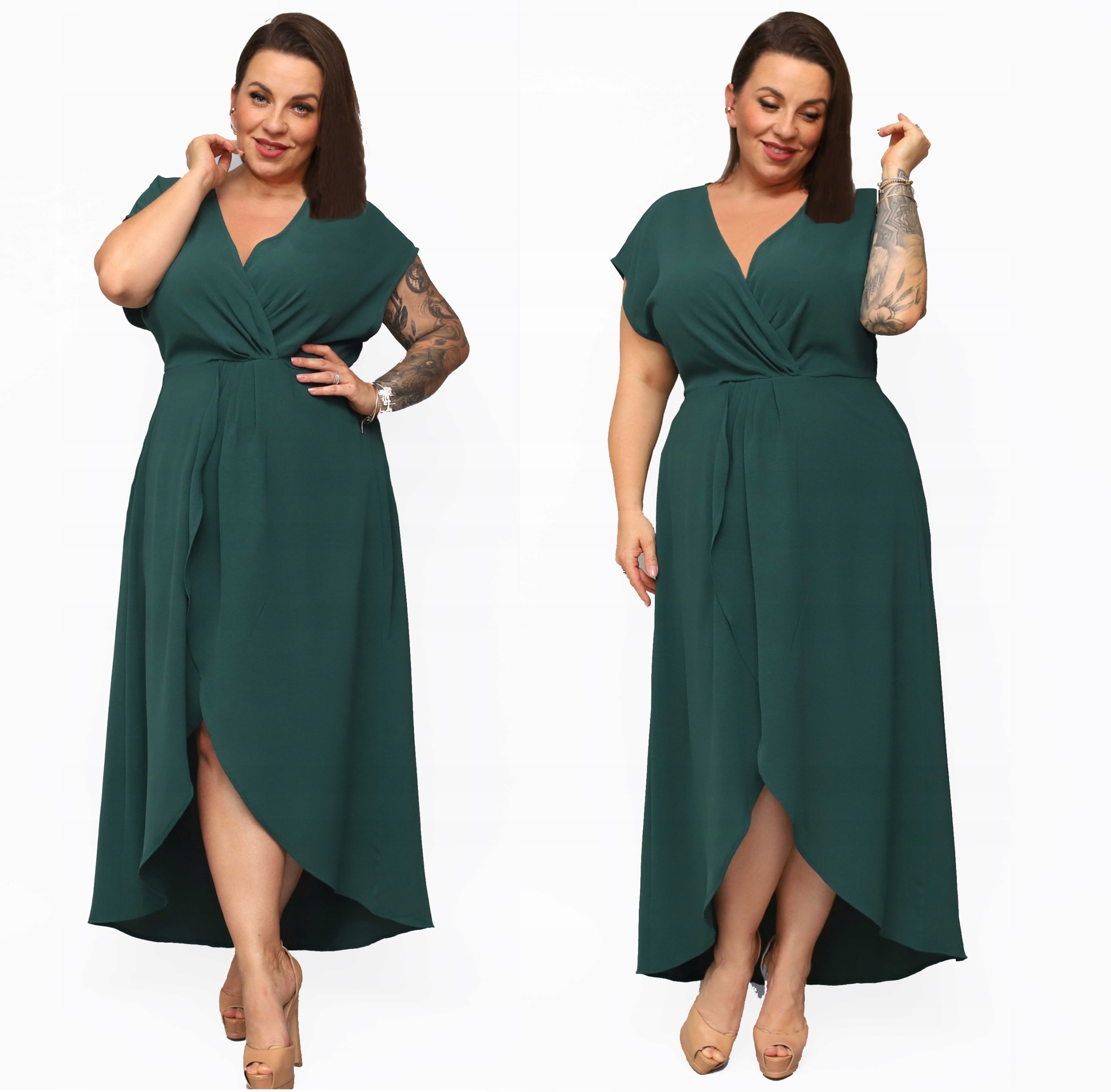 Elegantní dlouhá Obálková šaty Plus Size Slavnost na Svatební Hostina XXXL 46