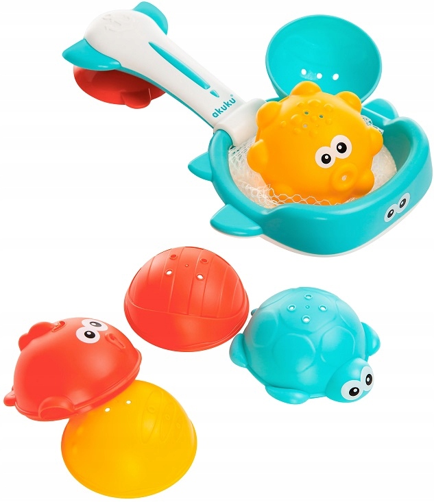 AKUKU ZABAWKI KĄPIELOWE Z SITKIEM DO KĄPIELI 3SZT Bohater brak