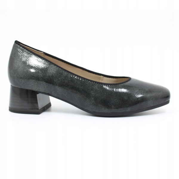 Lakované dámské kožené lodičky Caprice 22303 šedé r40