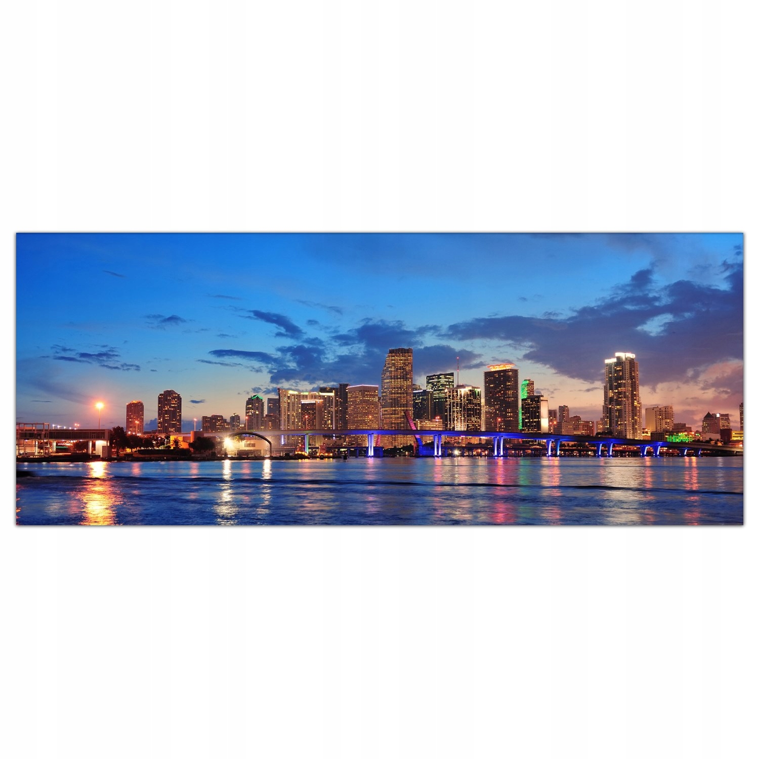 

Hartowany Obraz Szklany Miami Miasto Noc 125x50