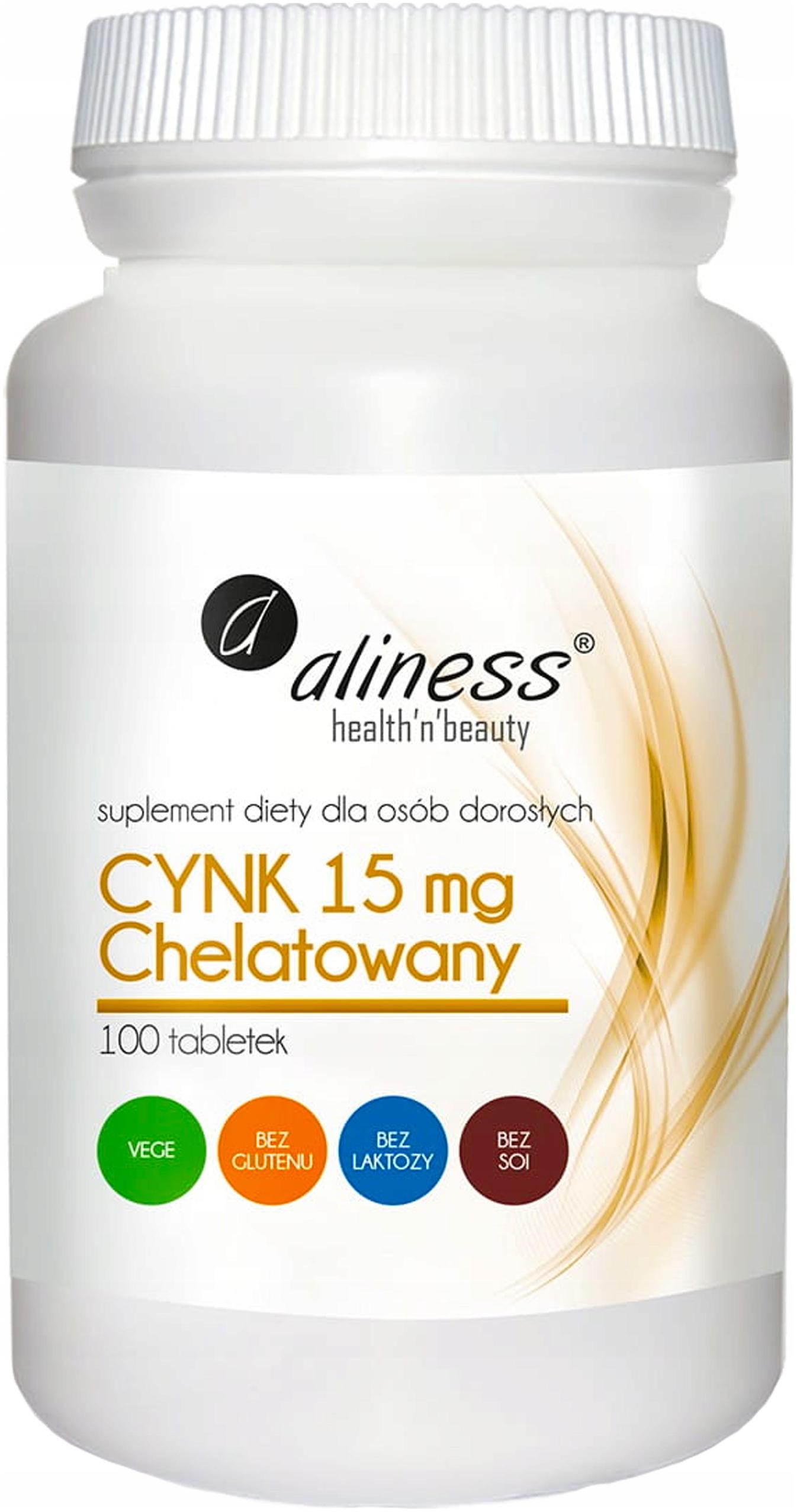 

Aliness Cynk Chelatowany diglicynian cynku 15 mg