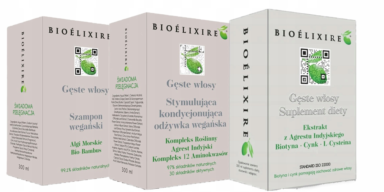 BIOELIXIRE GĘSTE WŁOSY Suplement Szampon Odżywka