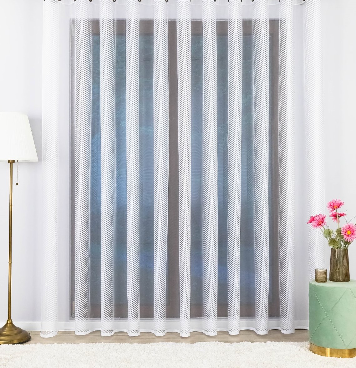 Bílá Záclona S Páskou Na Šipky 400x210