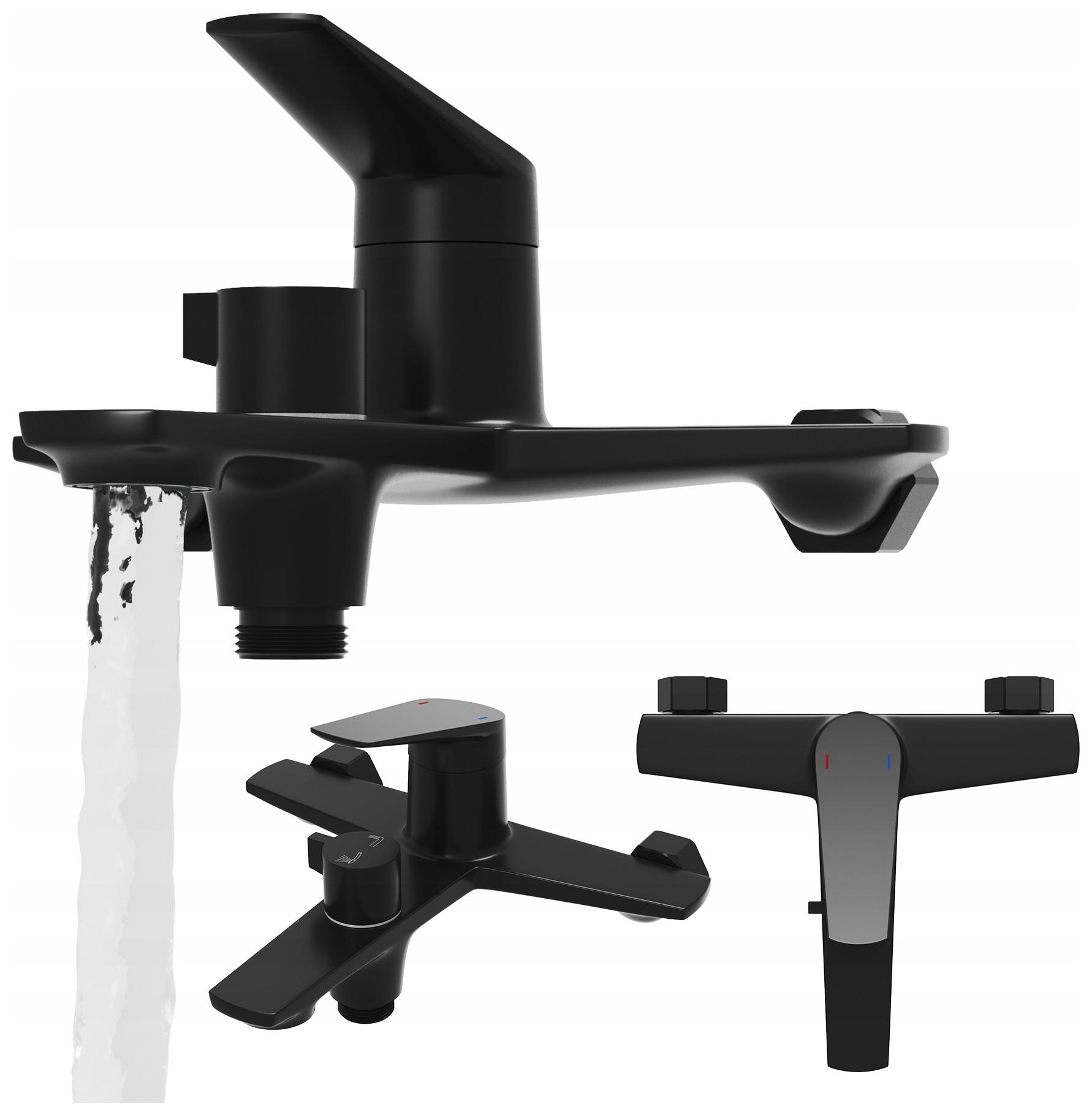 Vaňová A Sprchová Batéria Čierna Mosadzná Nave