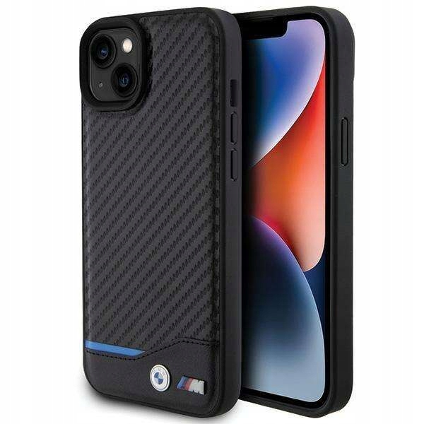 Bmw Leather Carbon Blue Line – Pouzdro pro iPhone 15 Plus