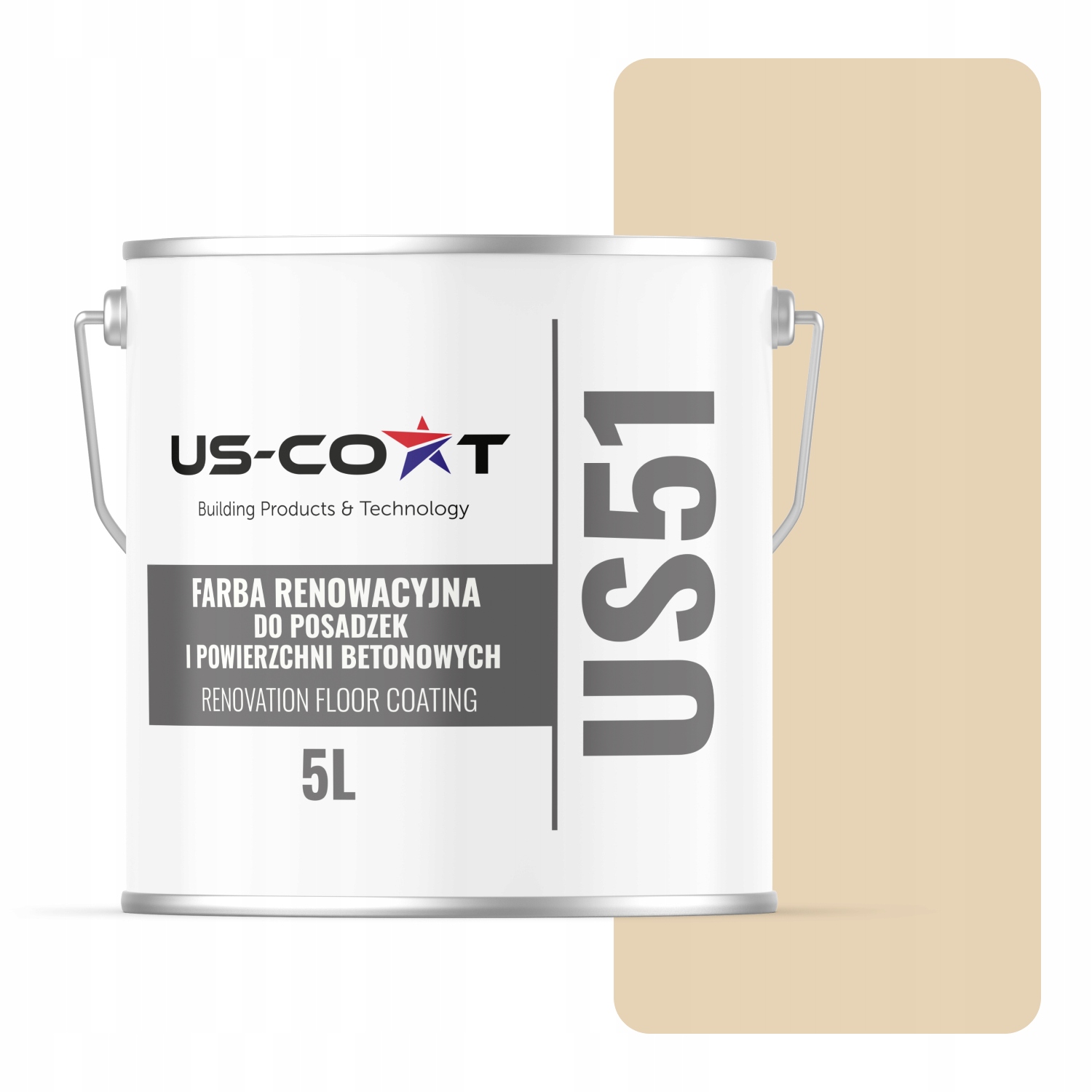 Farba Na Renováciu Betónových Podláh Garáže Krémovo Béžová RAL1015 Saténová 5 L