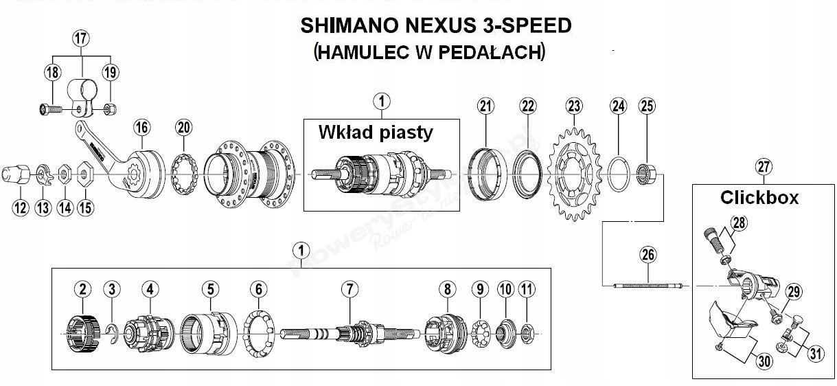 łożysko pias SHIAMNO NEXUS 3 STOŻKA DUŻE 3/16 X 14 Kod producenta LOZ-031