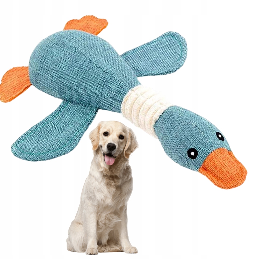 Levně Hračka Pro Psy A Kočku Plyšák Hračka Měkká Silná Velká 32CM Husí Modrá