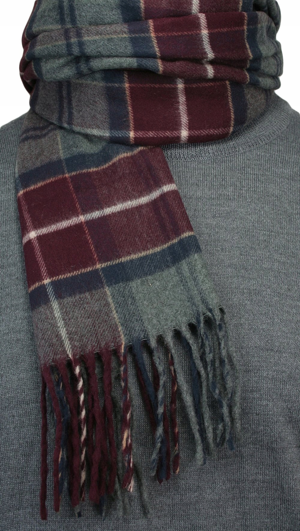 Popielato-Bordowy Szalik V.Fraas -Cashmink Płeć mężczyzna