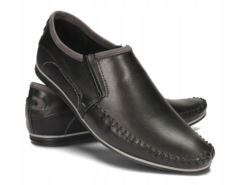 

Mokasyny Buty Męskie Polskie 847/11 Czarny 40