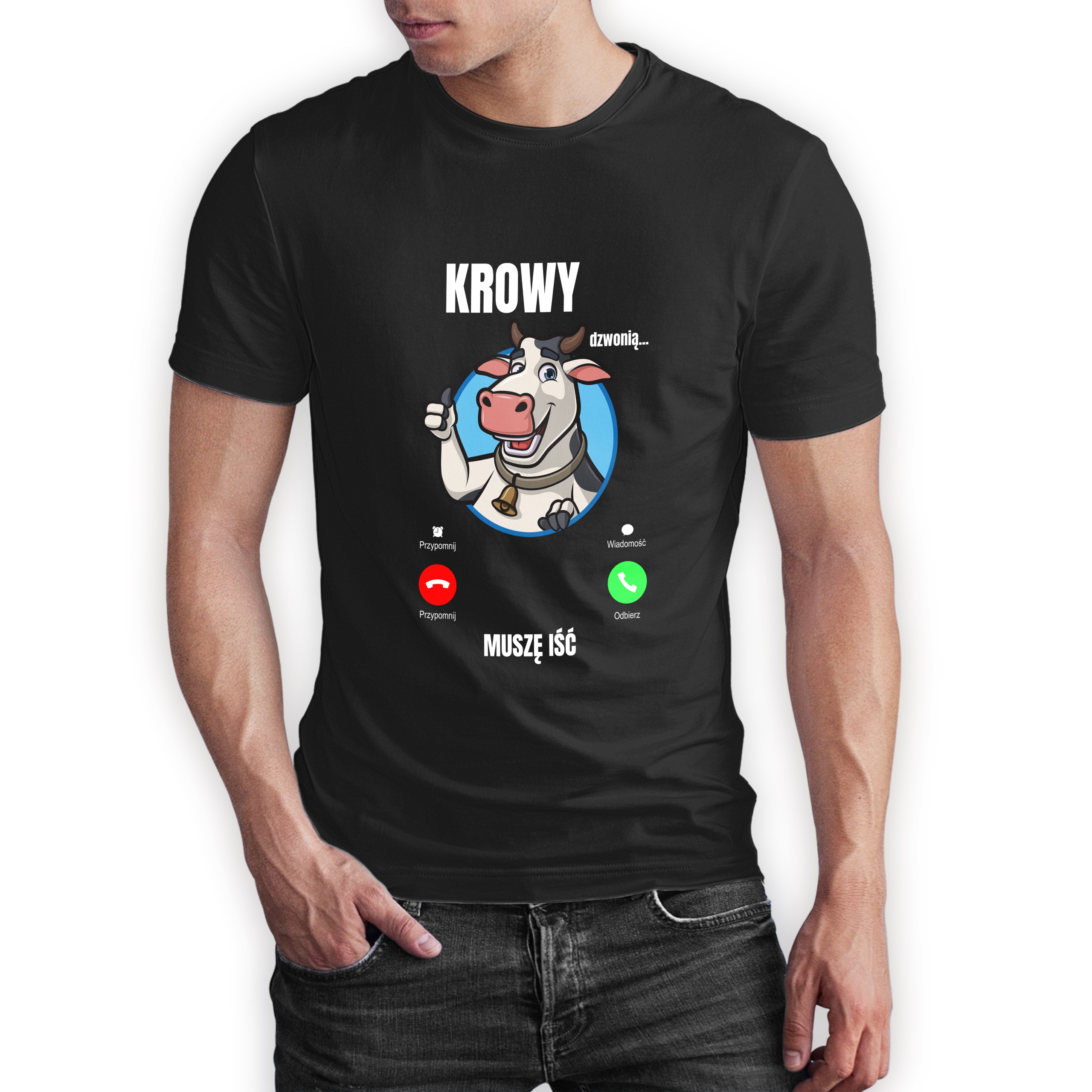 

Koszulka t-shirt krowy dzwonią muszę iść