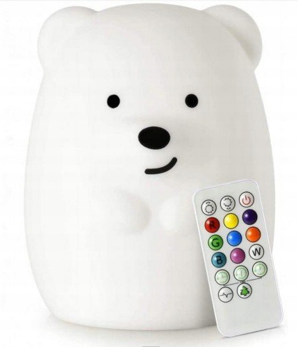 

Lampka Nocna Miś Dla Dzieci Kolorowa Silikon Rgb M