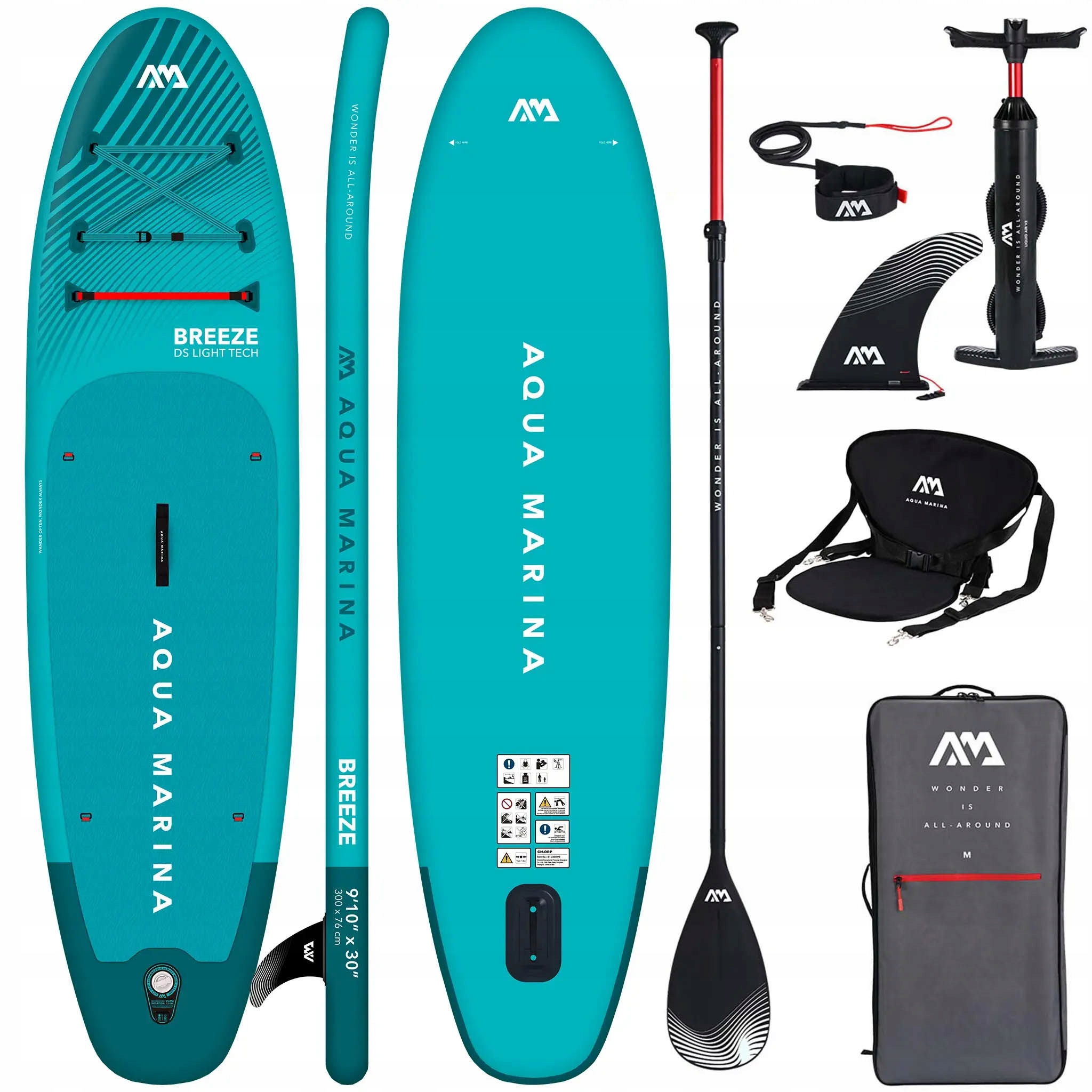 Deska Sup Pompowana Aqua Marina Breeze 300 cm Niebieski+ Siedzisko Kajakowe
