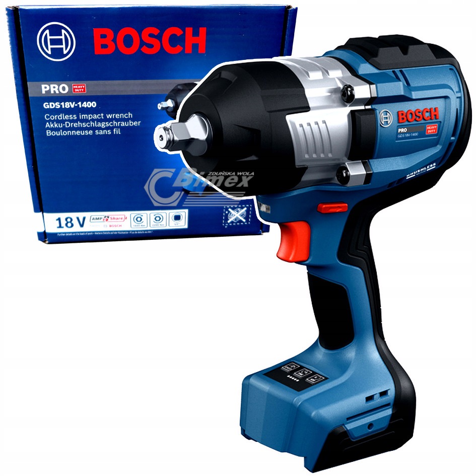 Klucz udarowy akumulatorowy Bosch Gds 18V-1400 Solo 1400Nm 1/2"