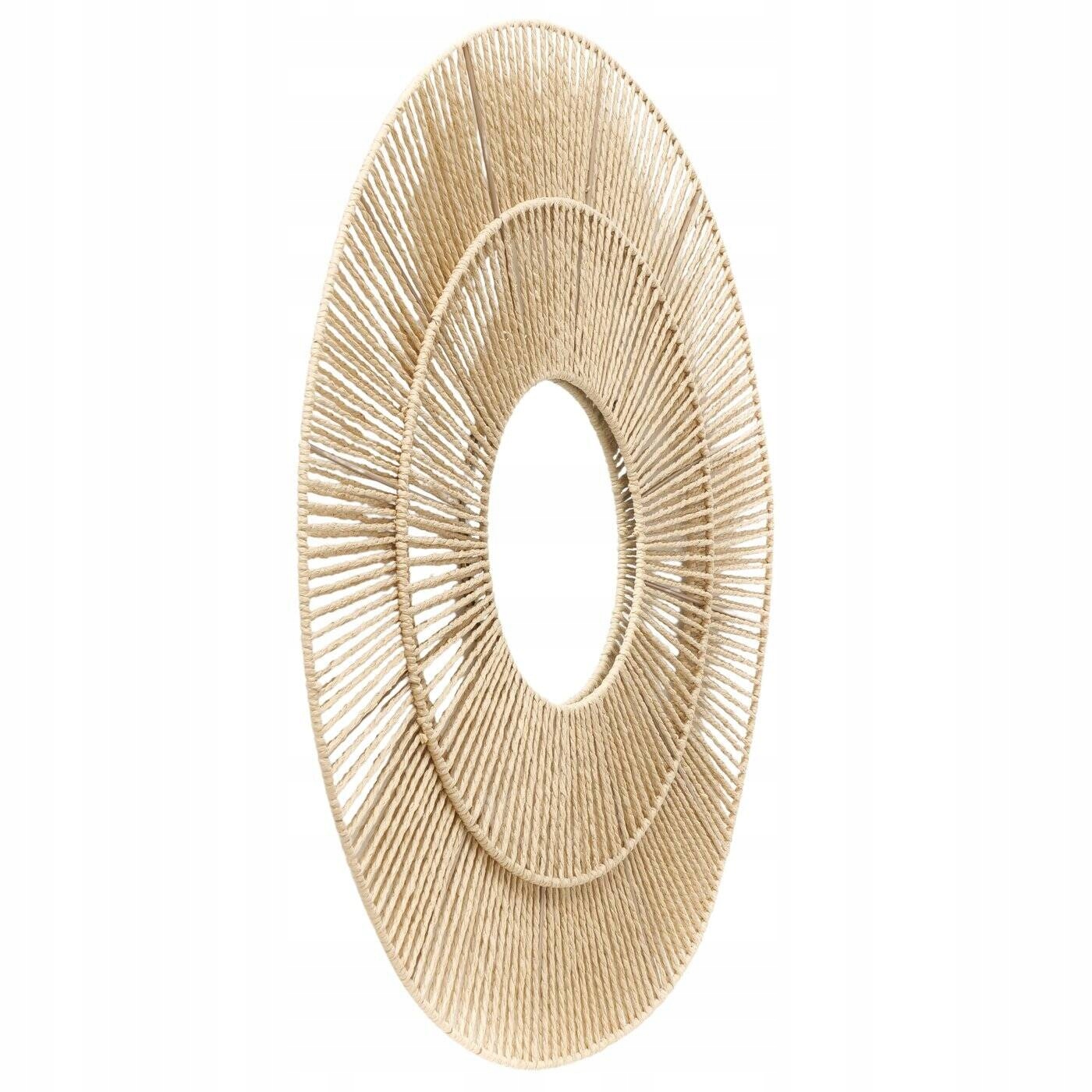 Okrúhle Nástenné Zrkadlo Závesné V Pletenom Ráme Ø 75 cm