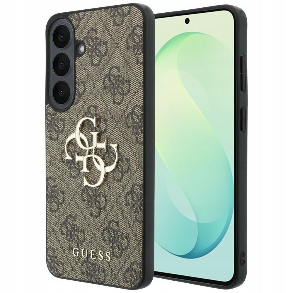 Pouzdro Guess Leather 4G Metal Logo pro Samsung Galaxy S26 Fe, hnědé