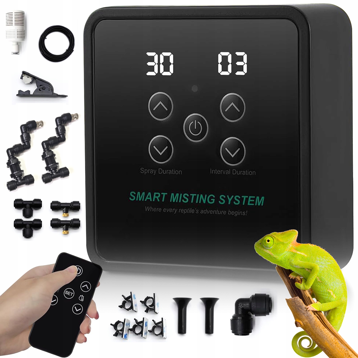 Automatický Zavlažovač Pro Gekony Hadů A Želv S Dálkovým Ovládáním A Dvěma Tryskami