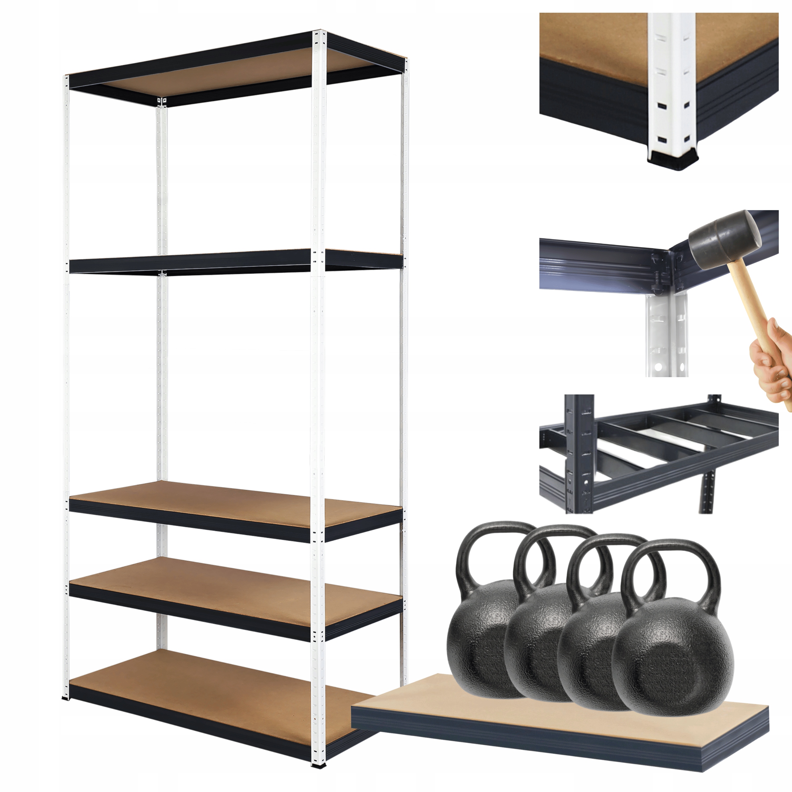 Kovový skladový regál Helios 196x120x35 cm 5Px400 kg Poľský Trvanlivý