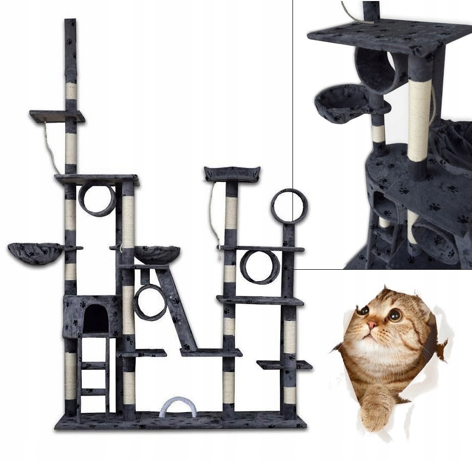 

XXL Drapak Dla Kota Siwy Plac Zabaw Hamak 255CM