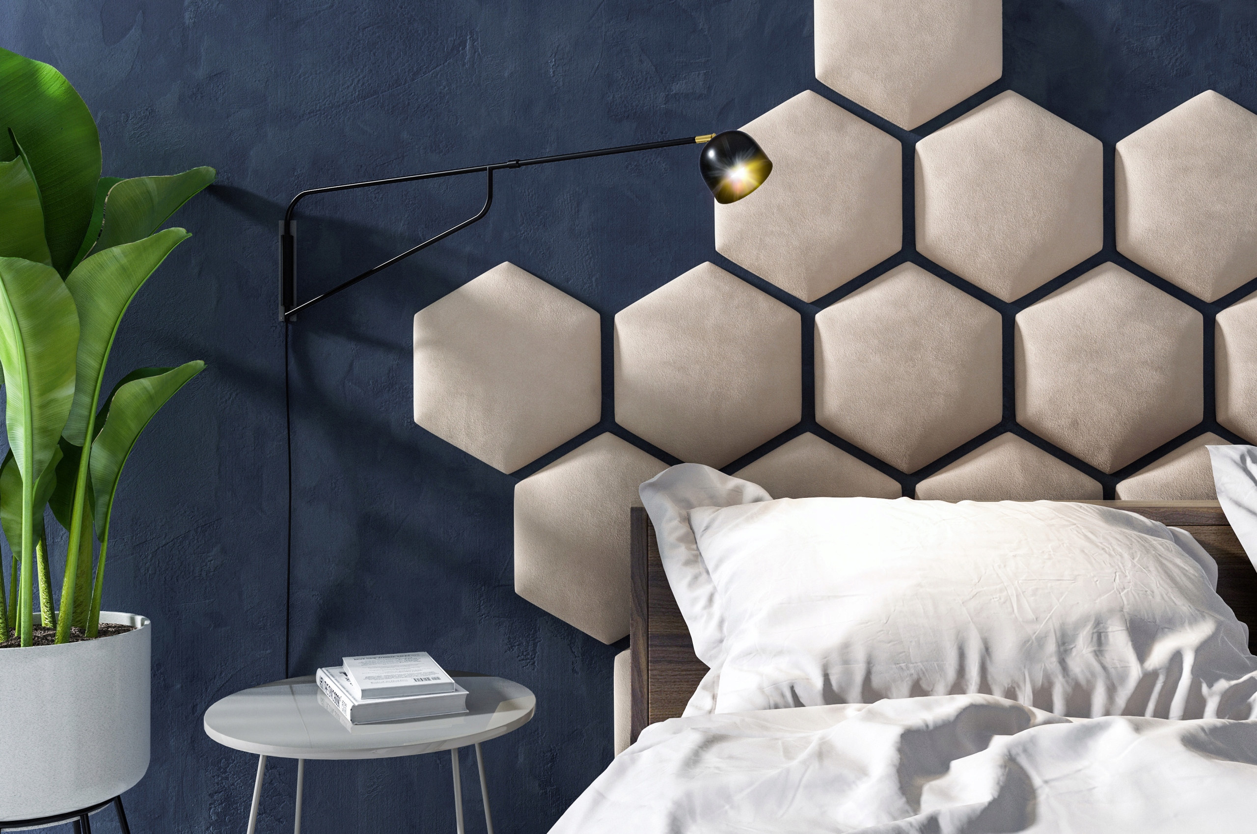 

Panel tapicerowany Sześciokąt zagłówek do łóżka