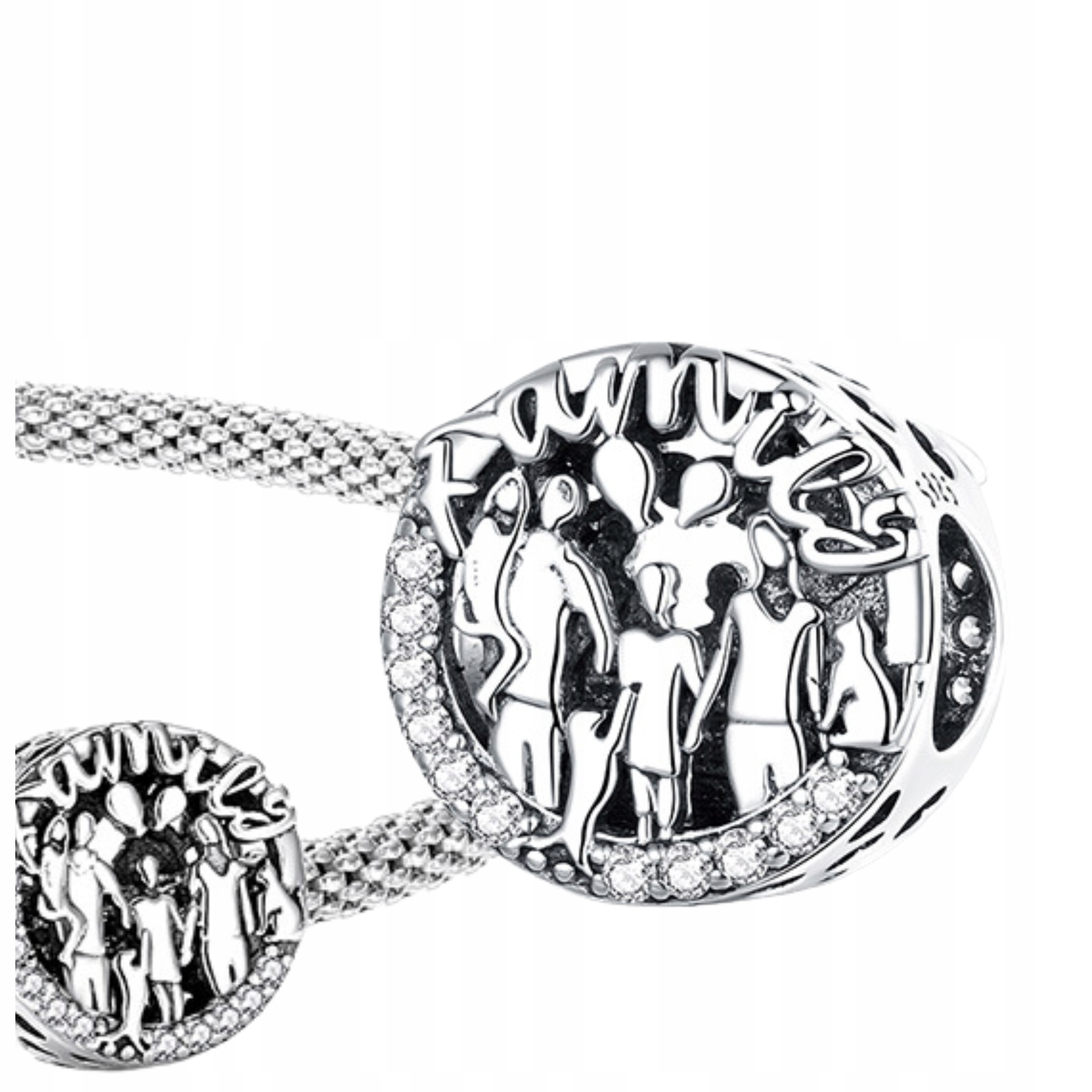 

Zawieszka Charms Zawieszki Rodzina Family Srebrna