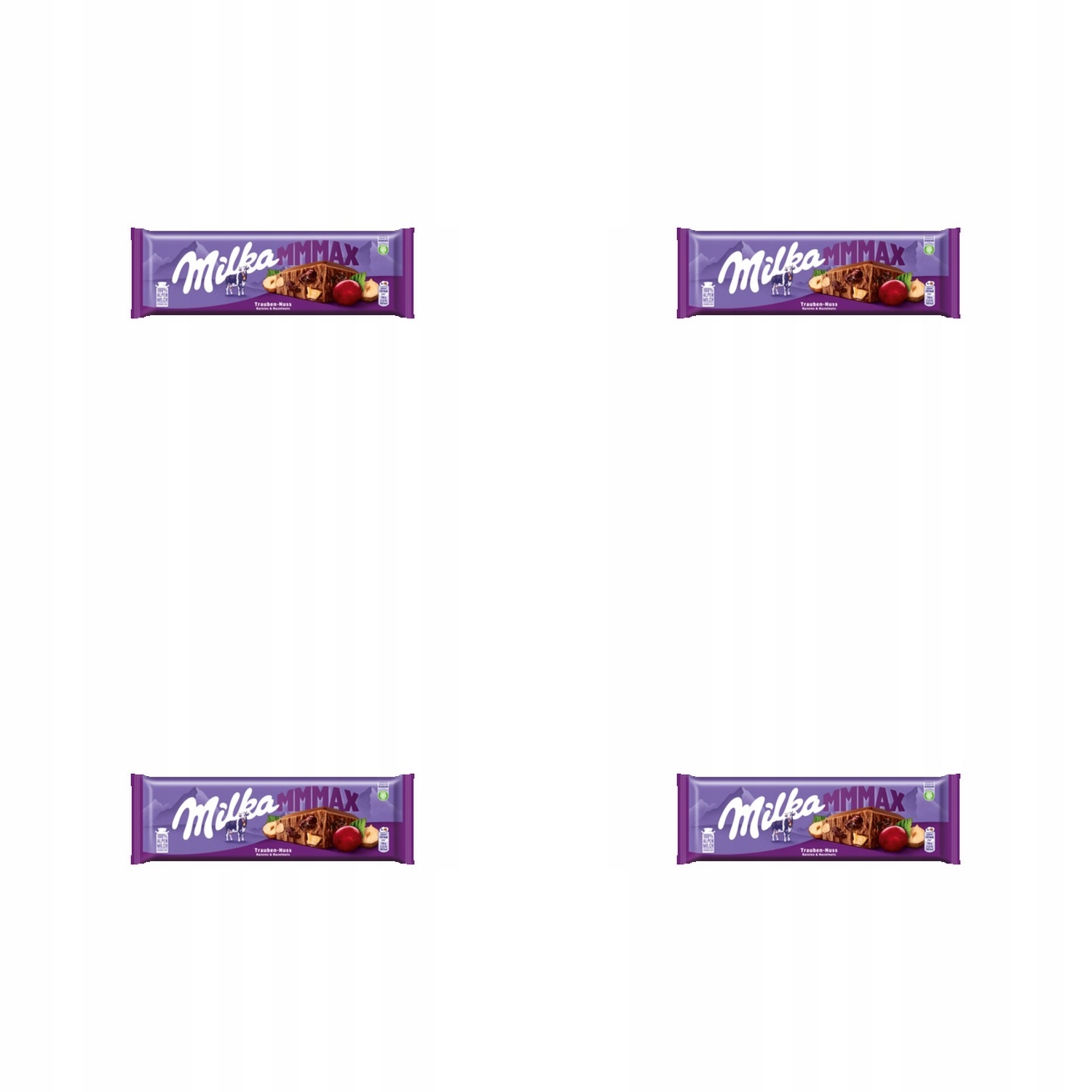4x 270g Milka raisnuts czekolada