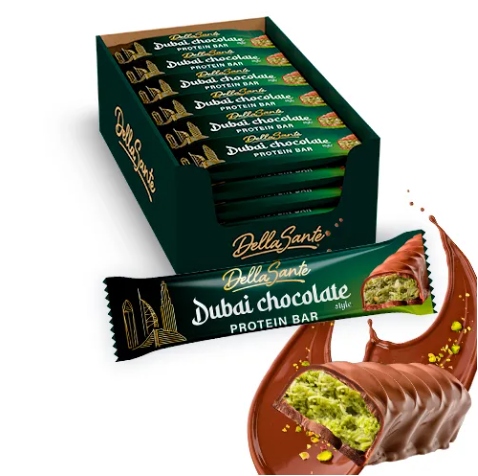 Levně Della Sante Proteinová Tyčinka Dubai Chocolate Style 24ks x 45g
