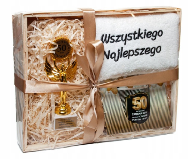 

na 50 Urodziny Ręcznik Kubek Statuetka