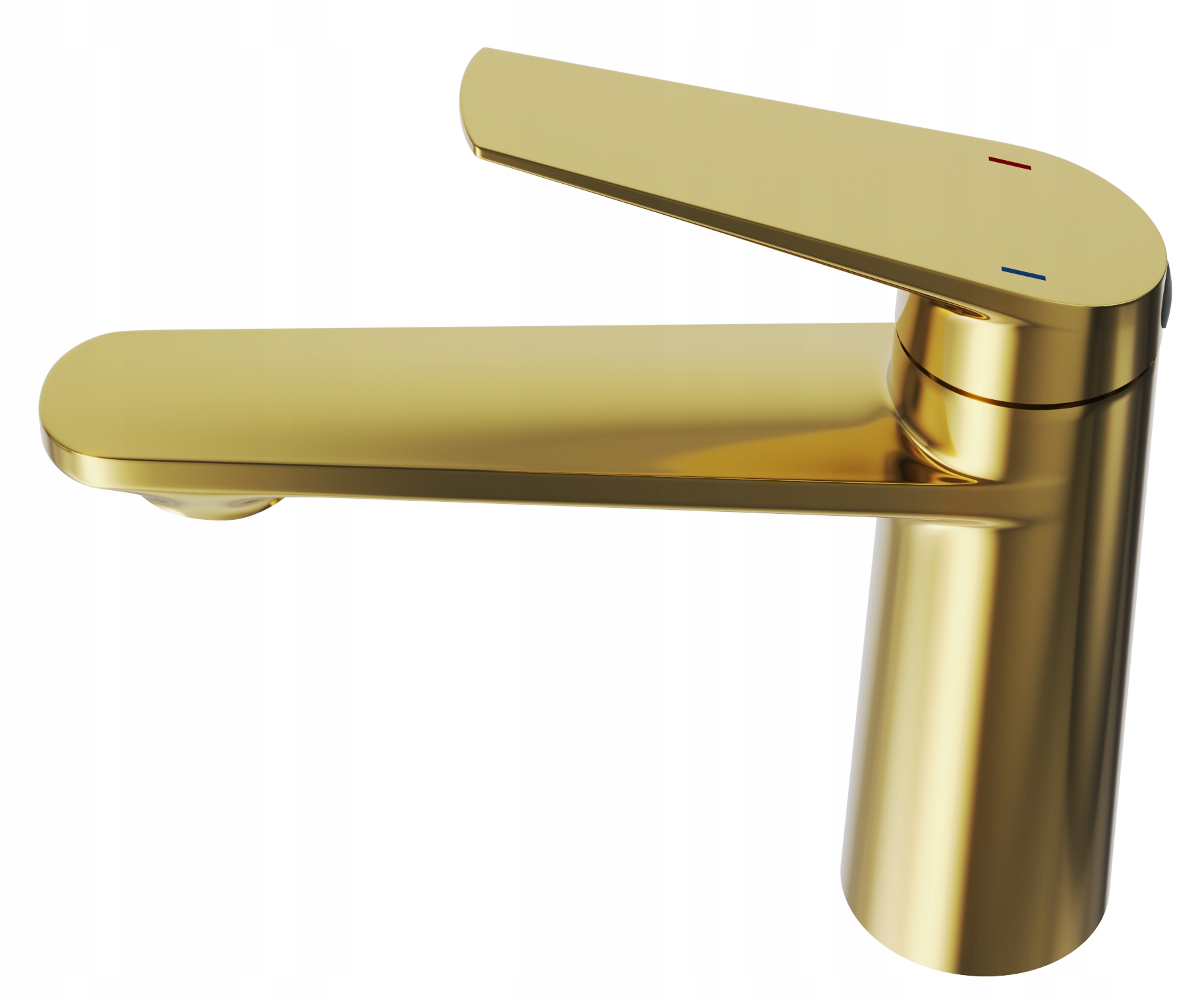 Nízka Kúpeľňová Umývadlová Batéria, Mosadzná, Stojanková, Zlatý Kohútik Nave