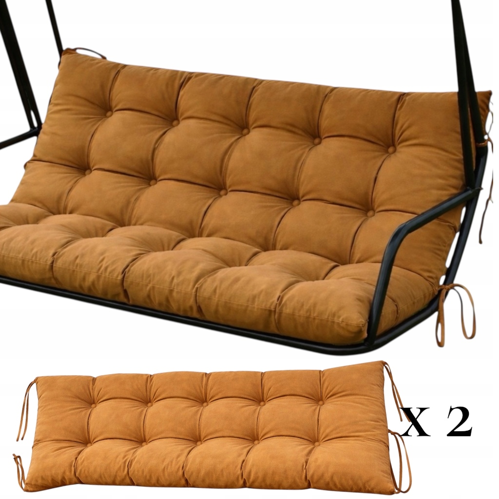 Polštáře na zahradní houpačku 150x50 sada 2 ks camel