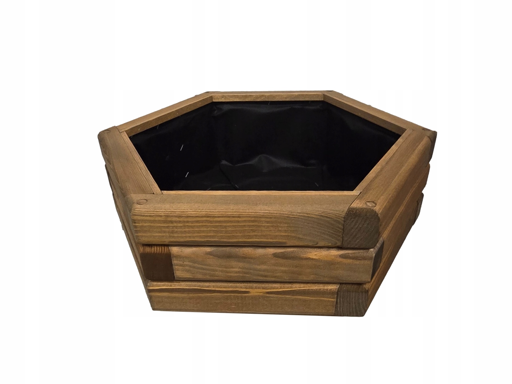 Ogrodowa Drewniana Na Kwiaty Warzywa Donica Sześciokątna 50/43/20 cm Tek