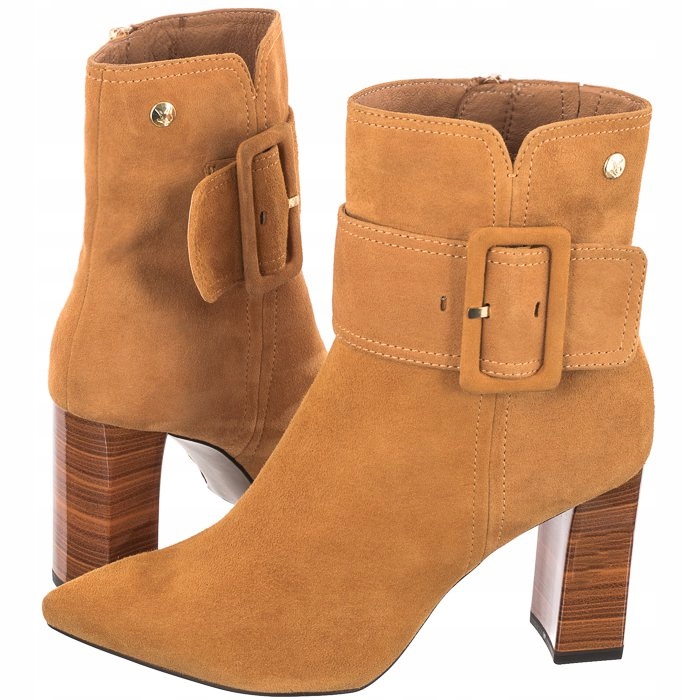 Dámské Kotníkové Boty Semišové na podpatku Caprice Hnědé 9-25319-27 624