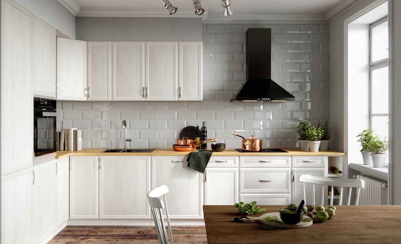Сицилия G80C подвесной кухонный шкаф с крылом цвет мебели белый