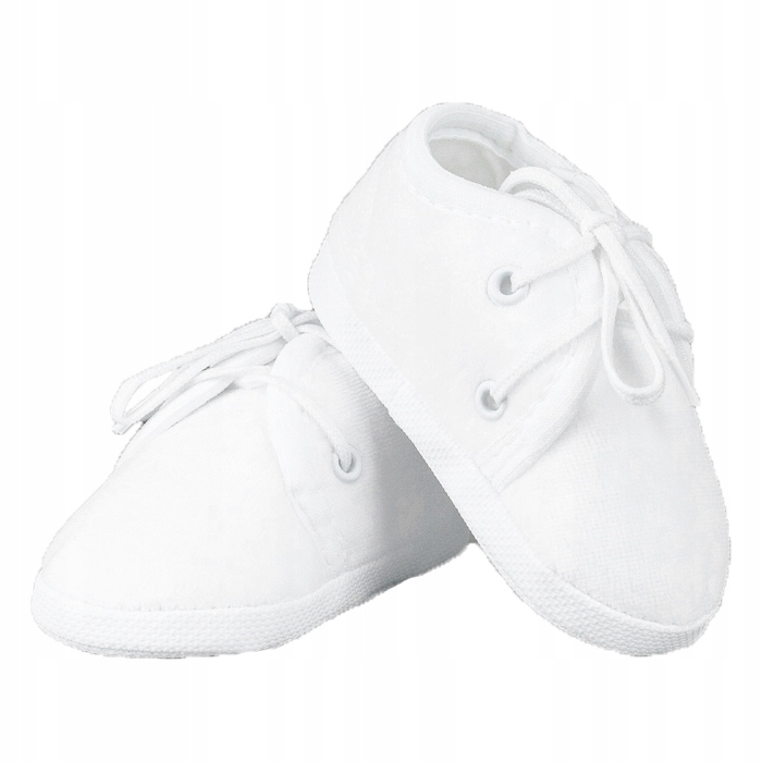 

Buciki Welurowe Do Chrztu na chrzest Białe r.12