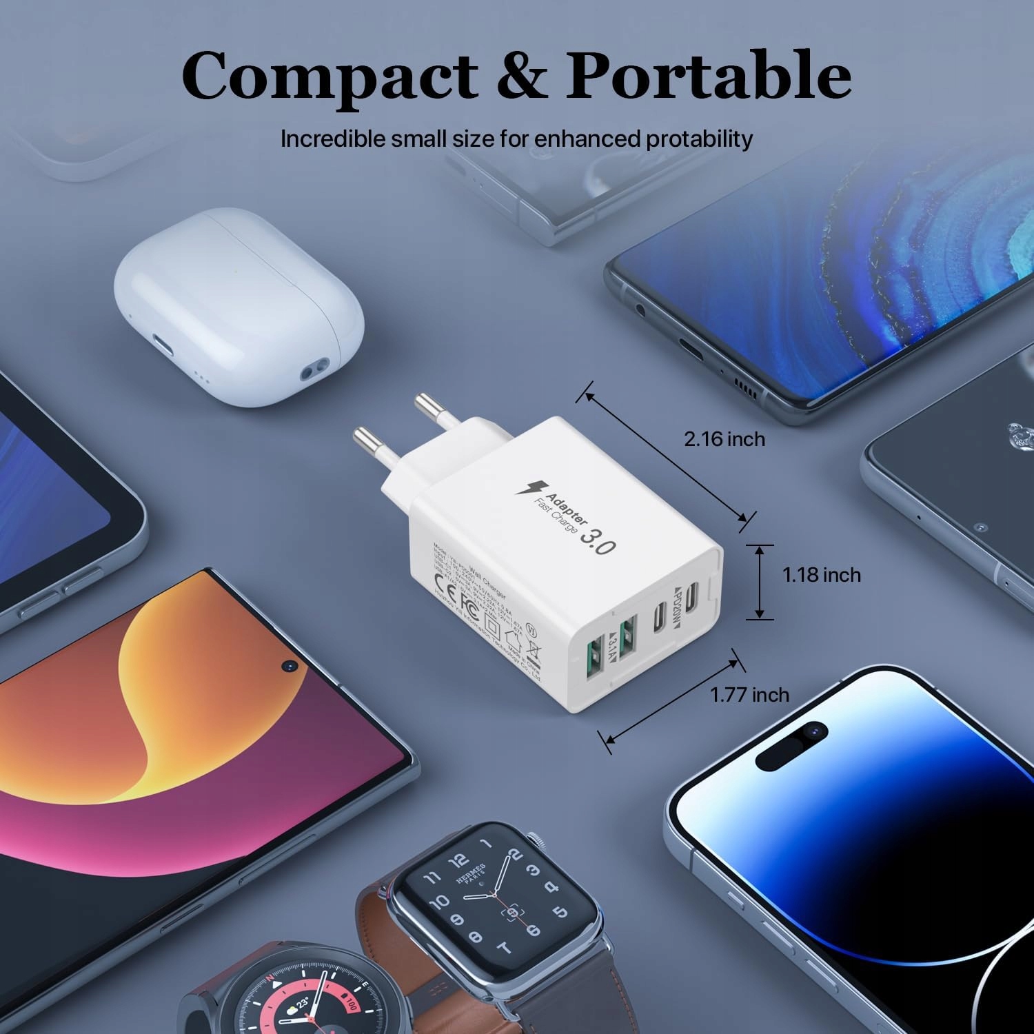 USB C sccvee 40W Ładowarka USB-C i USB-A Szybkie Ładowanie — miniatura 5
