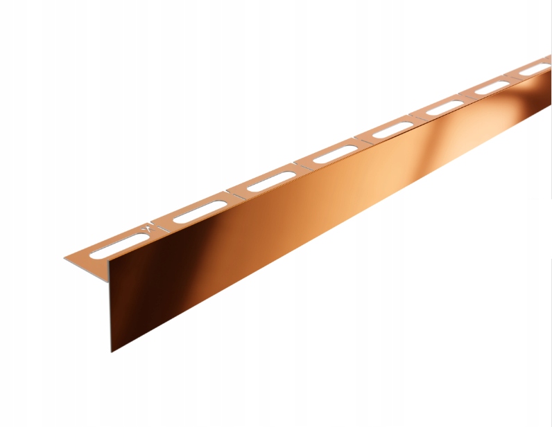 Spádová Podlahová Lišta Do Sprchové Vaničky Měď Lesk Pravá 180 Měděná