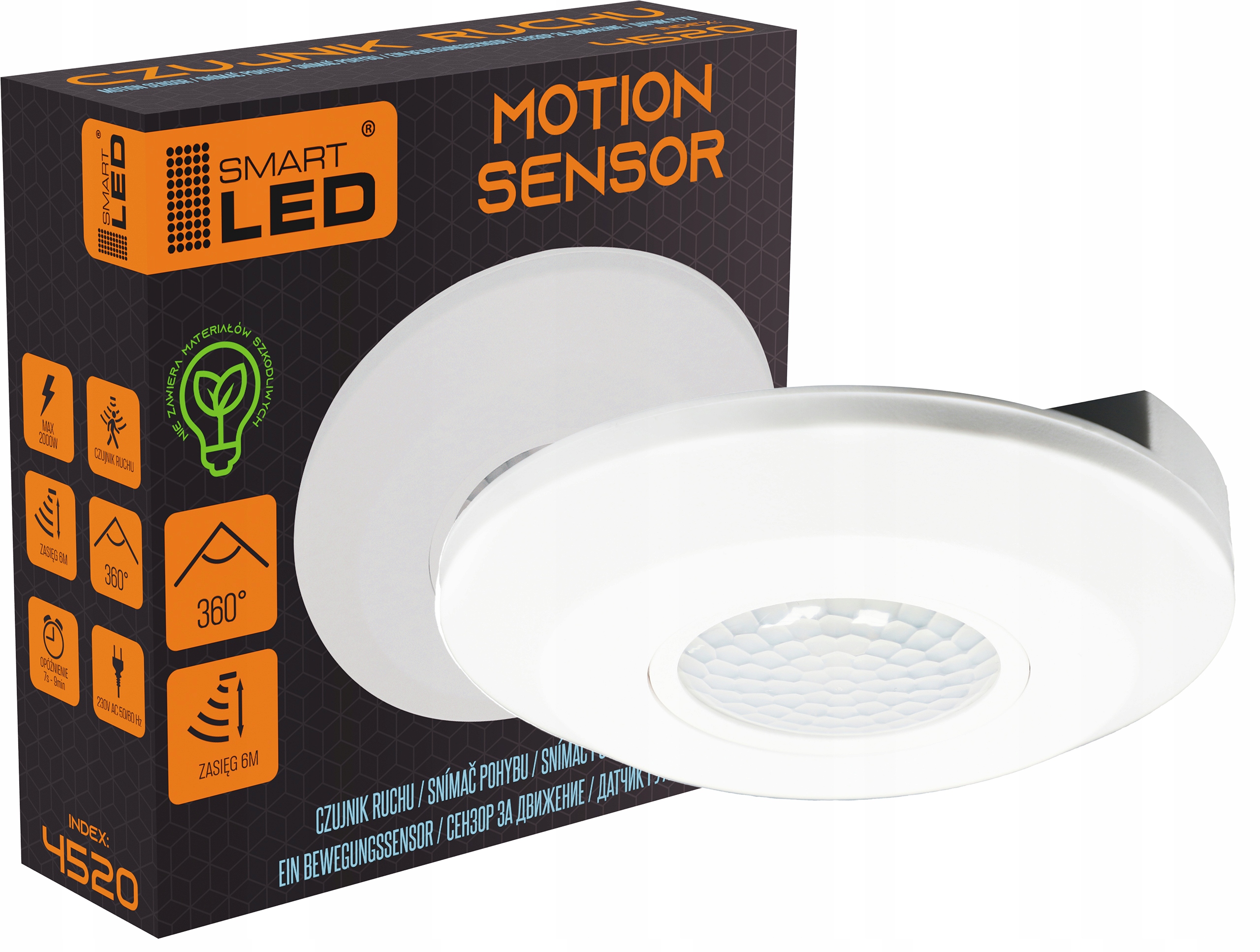 

Czujnik Ruchu Sufitowy 360 st natynkowy Led Slim