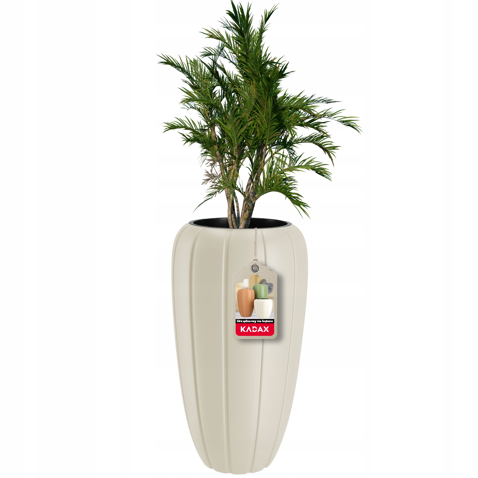 

Donica Doniczka Na Kwiaty Wkład 3D Kremowa 75cm