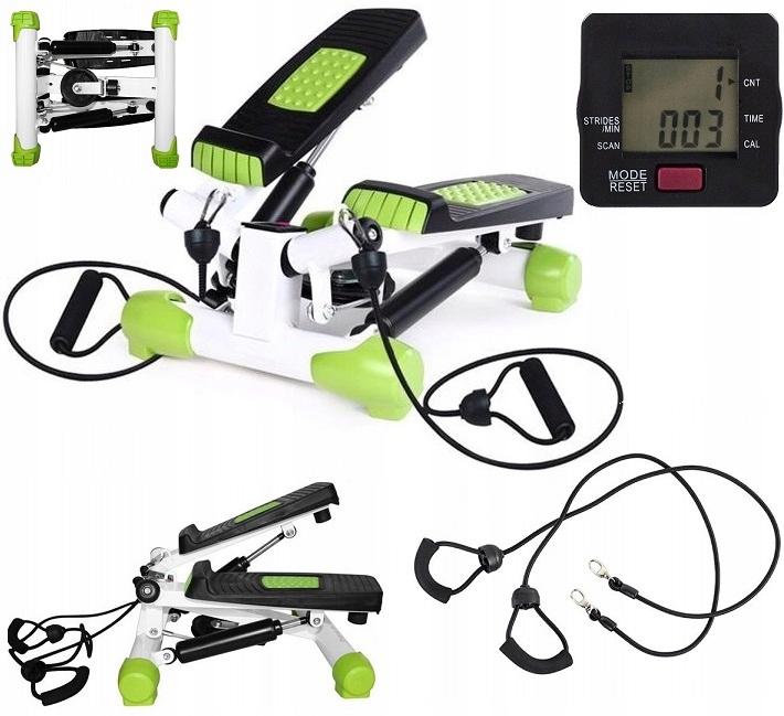 Hms Stepper Skládací Šikmý Zelený Lanko Expandéry Fitness Dům 7 Kg