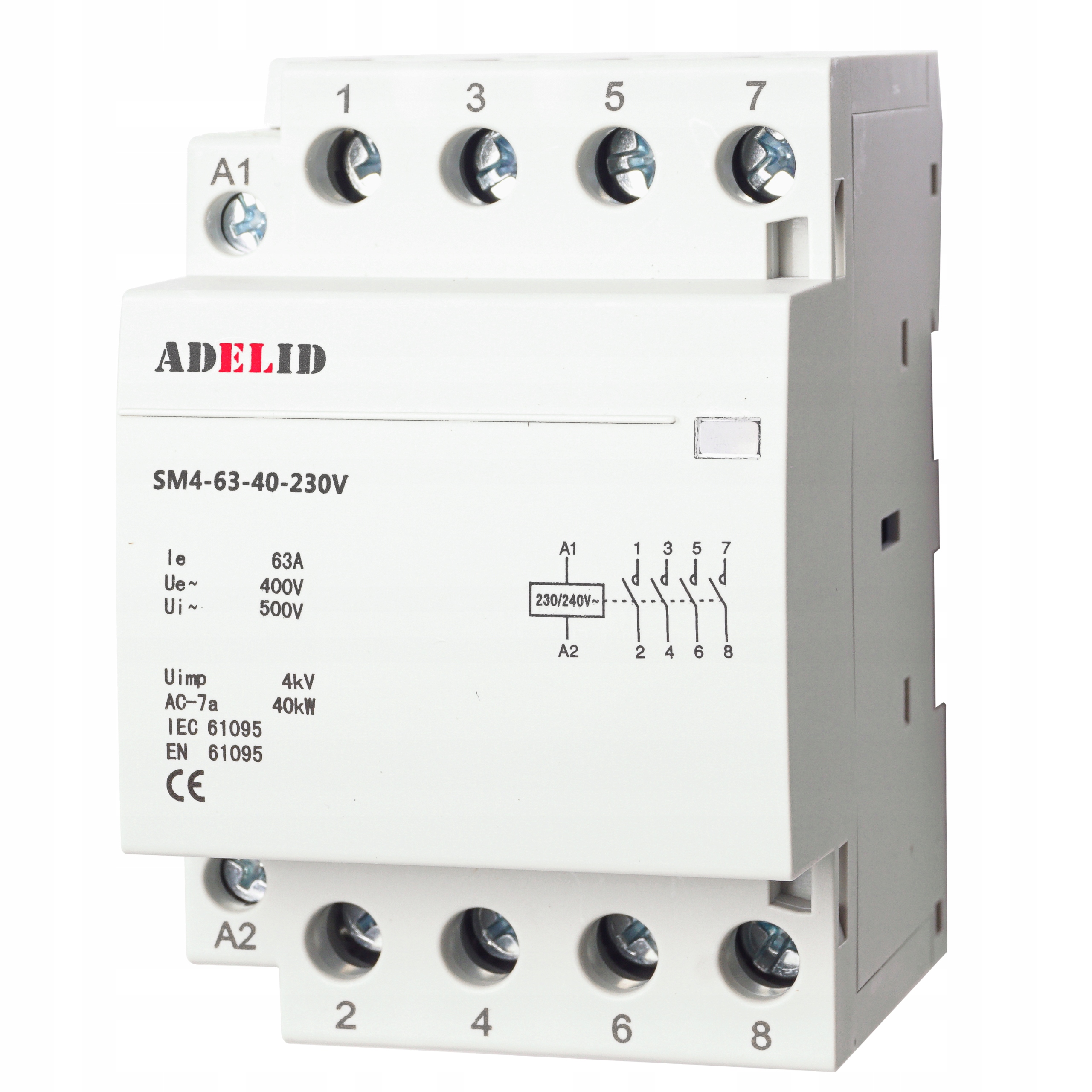 

Stycznik Modułowy 63-40 230V 63A 3P 4Z 3-FAZ 40A