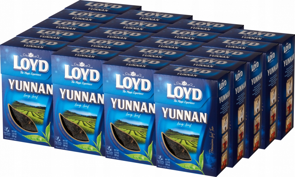 Chińska Herbata Czarna Liściasta Yunnan Long Leaf Bogaty Smak 80g Loyd x20