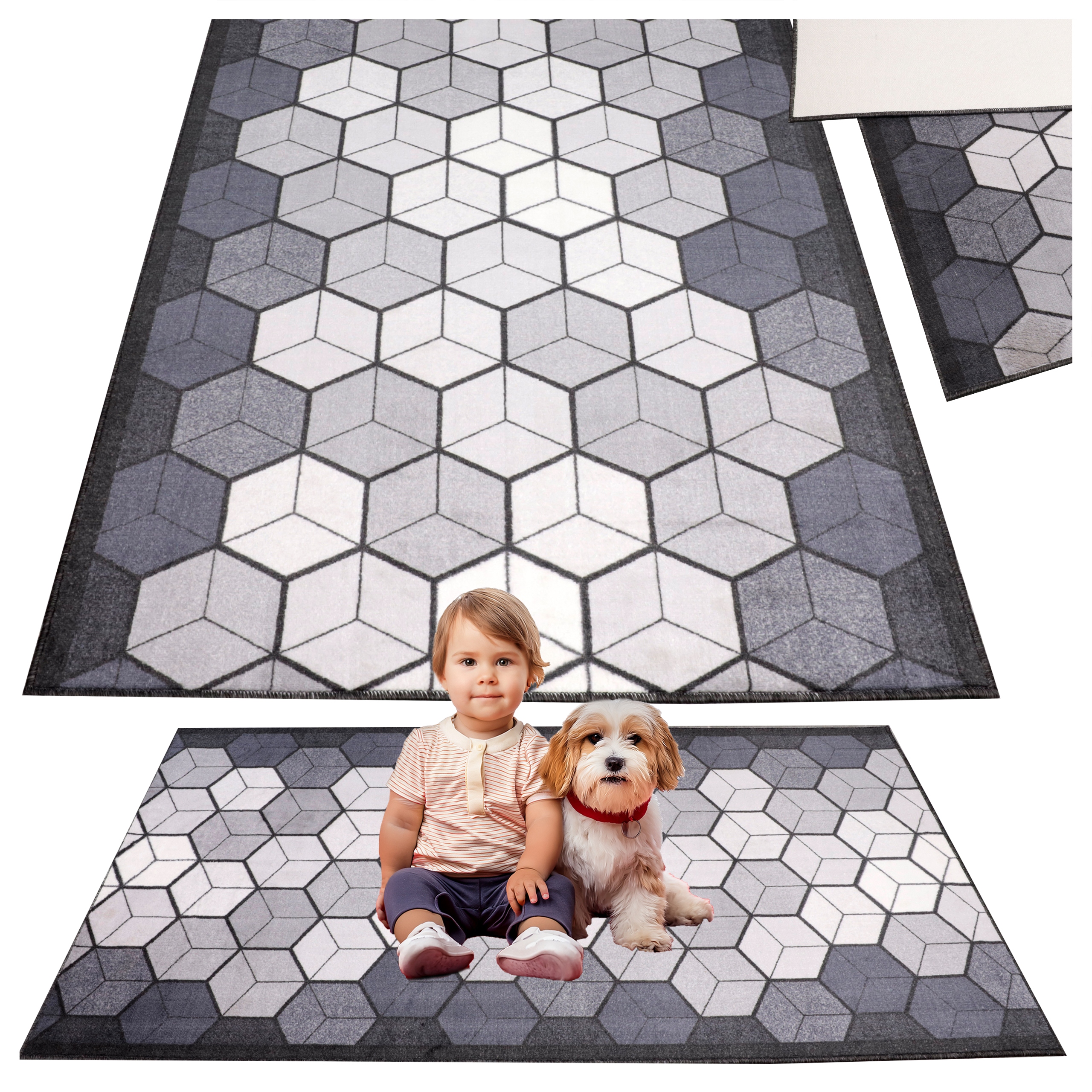 Koberec Cubik Do Obývacího Pokoje Moderní Vzor Koberec Běhoun Vnitřní 80X250 CM