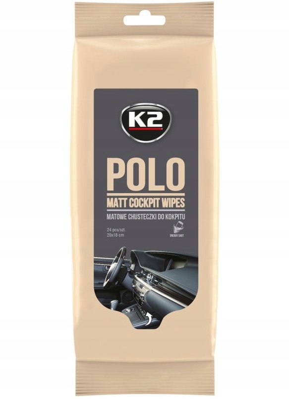 Chusteczki Do Kokpitu Samochodu K2 Polo Matt Wipes 24 Sztuki Matowe