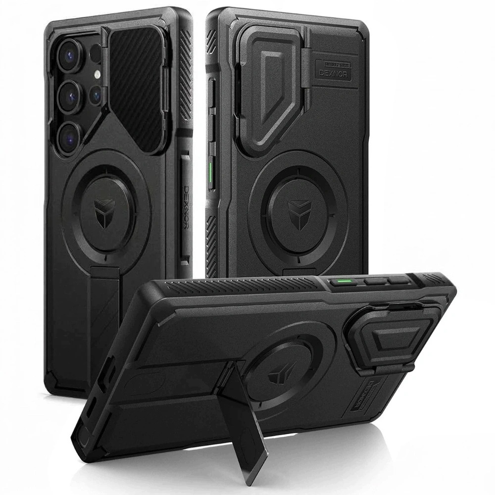 Etui do Galaxy S23 Ultra, Dexnor z osłoną aparatu i podstawką, do MagSafe